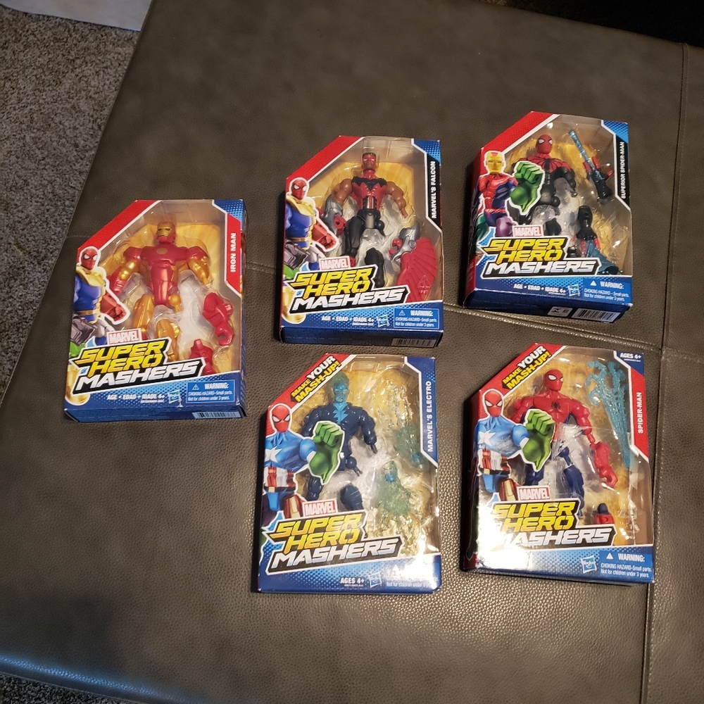 Marvel Super Hero Mashers Action Figure Set - Red, Blue, and Green